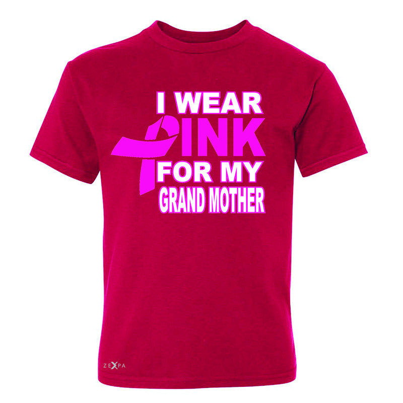 I Wear Pink For My Grand Mother Youth T-shirt Breast Cancer Awareness Tee - Zexpa Apparel - 4