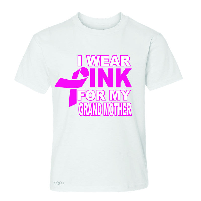 I Wear Pink For My Grand Mother Youth T-shirt Breast Cancer Awareness Tee - Zexpa Apparel - 5