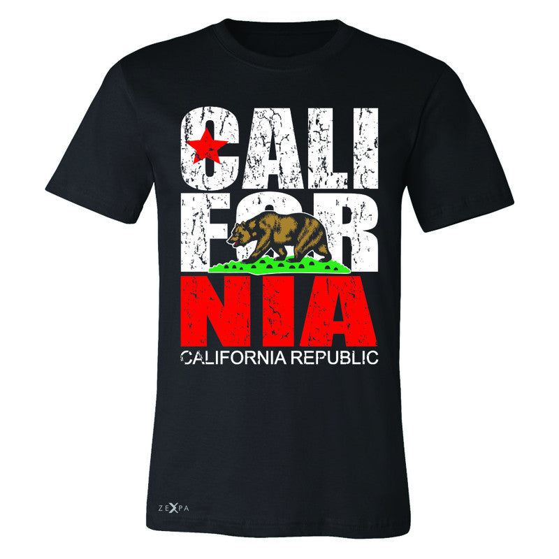 California Republic Vintage Men's T-shirt State Flag CA Bear Tee - Zexpa Apparel Halloween Christmas Shirts