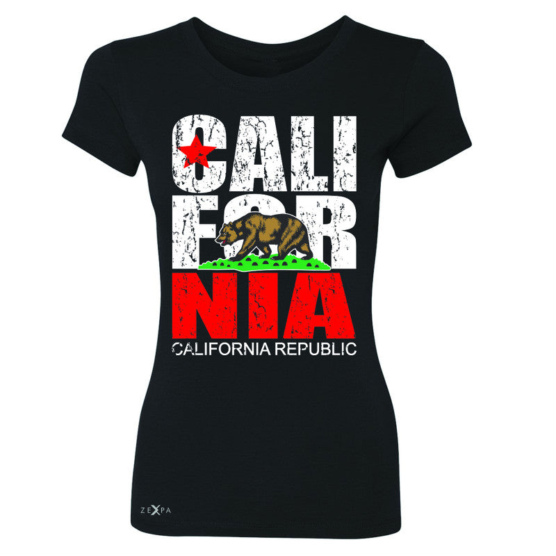 California Republic Vintage Women's T-shirt State Flag CA Bear Tee - Zexpa Apparel Halloween Christmas Shirts