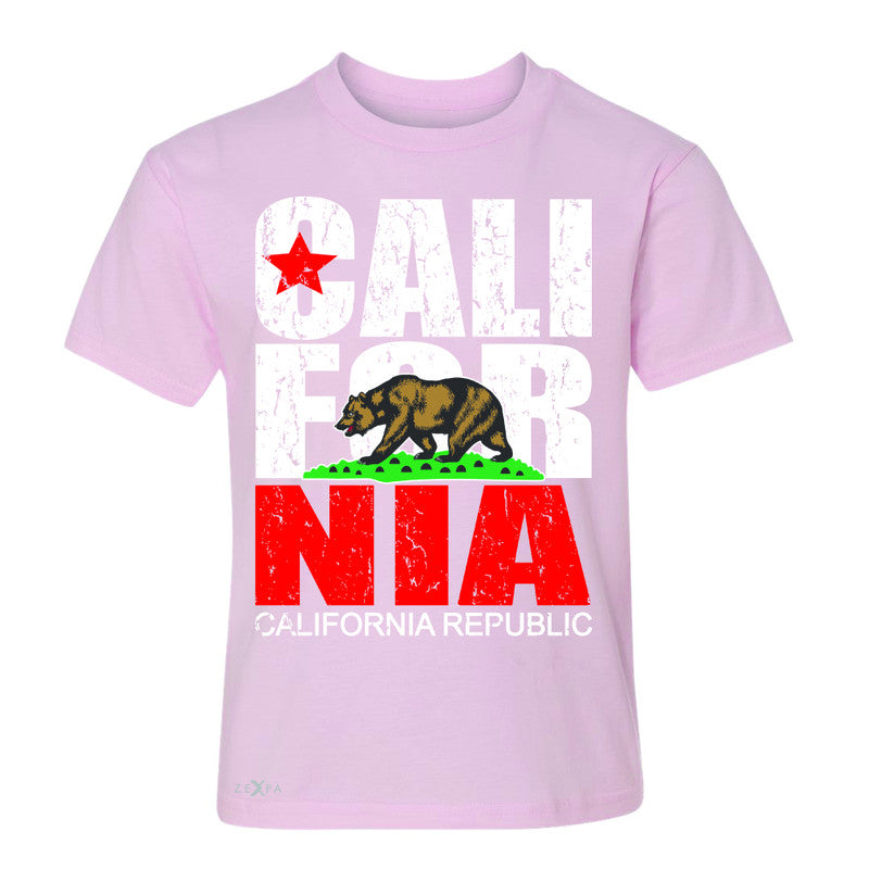 California Republic Vintage Youth T-shirt State Flag CA Bear Tee - Zexpa Apparel Halloween Christmas Shirts