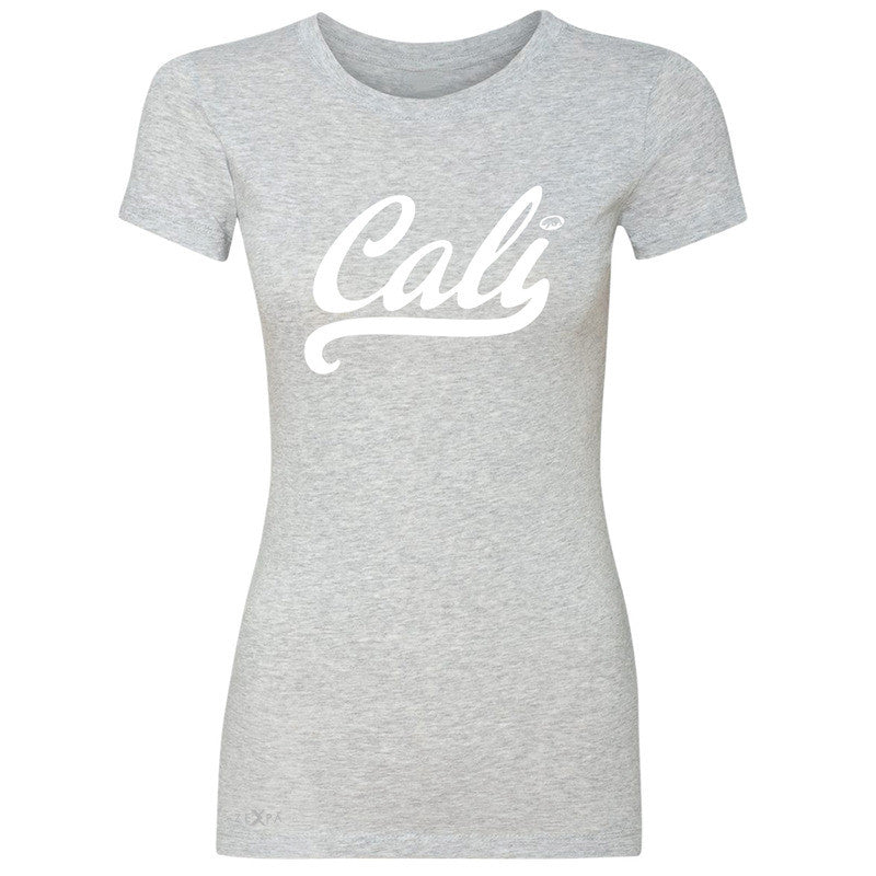 Cali White Lettering Women's T-shirt California State Baseball Tee - Zexpa Apparel Halloween Christmas Shirts