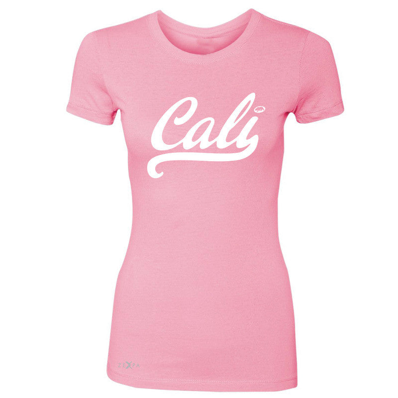 Cali White Lettering Women's T-shirt California State Baseball Tee - Zexpa Apparel Halloween Christmas Shirts