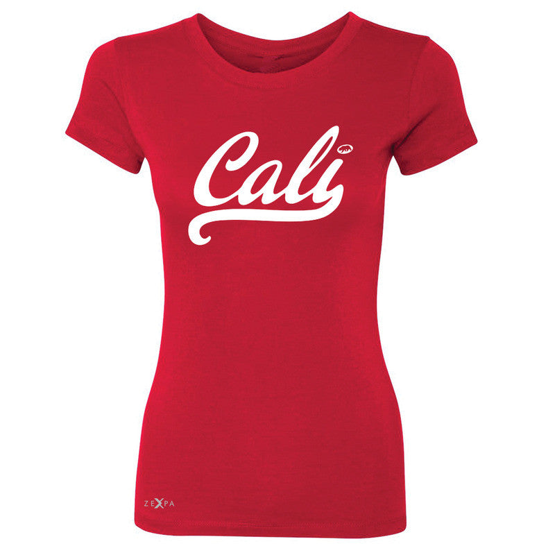 Cali White Lettering Women's T-shirt California State Baseball Tee - Zexpa Apparel Halloween Christmas Shirts