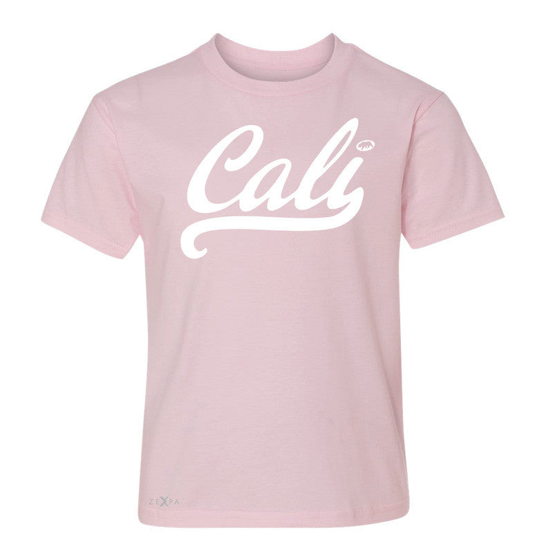 Cali White Lettering Youth T-shirt California State Baseball Tee - Zexpa Apparel Halloween Christmas Shirts