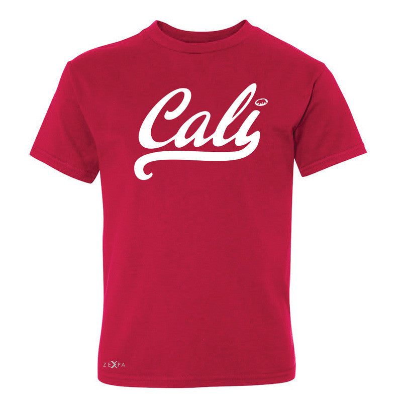Cali White Lettering Youth T-shirt California State Baseball Tee - Zexpa Apparel Halloween Christmas Shirts