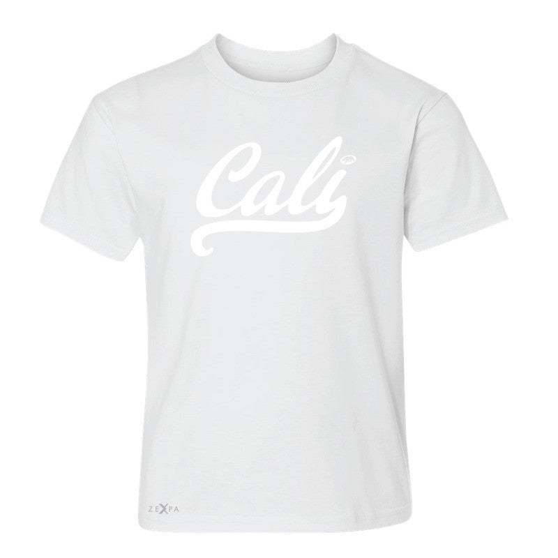 Cali White Lettering Youth T-shirt California State Baseball Tee - Zexpa Apparel Halloween Christmas Shirts