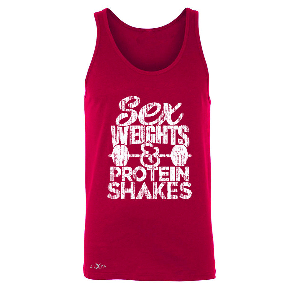 Sex Weight Protein Shakes Men's Jersey Tank Funny Cool Gym Workout Sleeveless - Zexpa Apparel - 4
