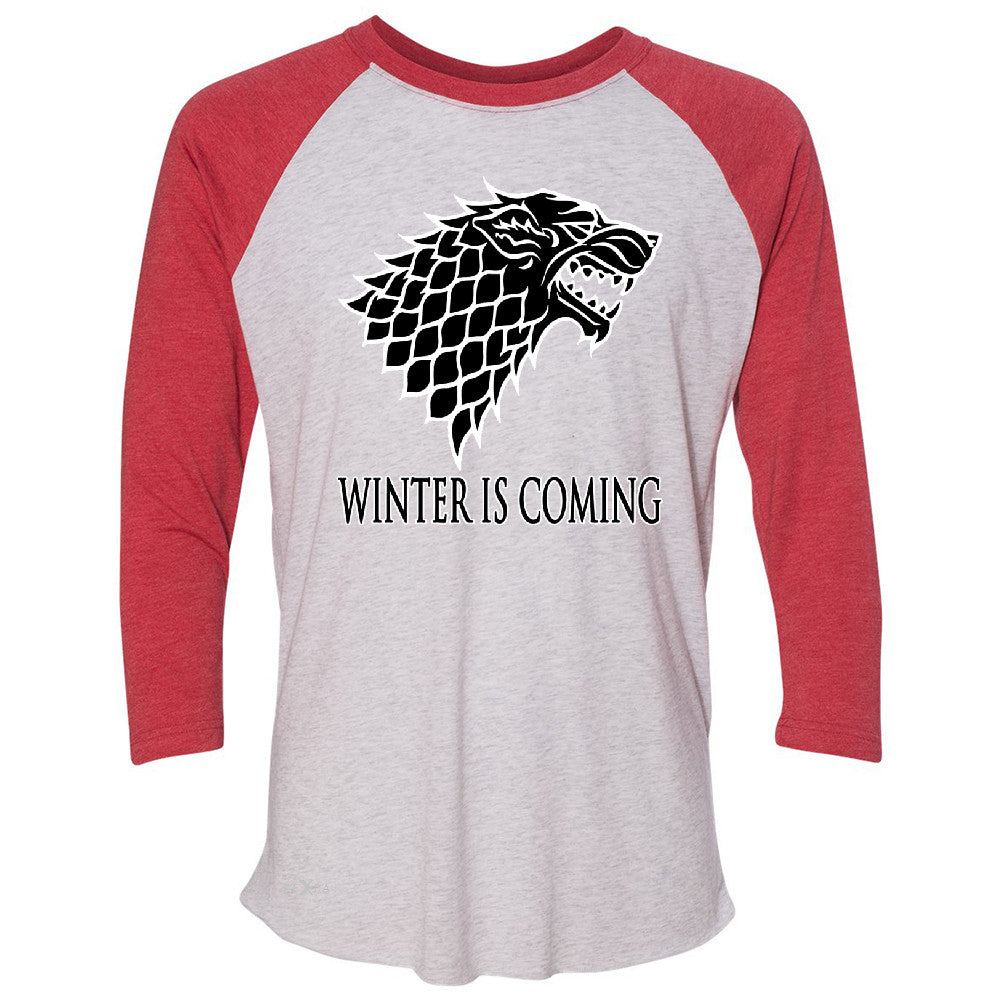 Winter is Coming Stark 3/4 Sleevee Raglan Tee Thronies North GOT Fan  Tee - Zexpa Apparel - 2