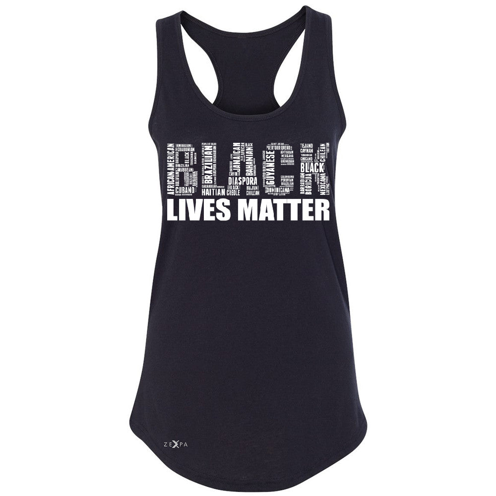 Black Lives Matter Women's Racerback Freedom Civil Rights Political Sleeveless - Zexpa Apparel Halloween Christmas Shirts