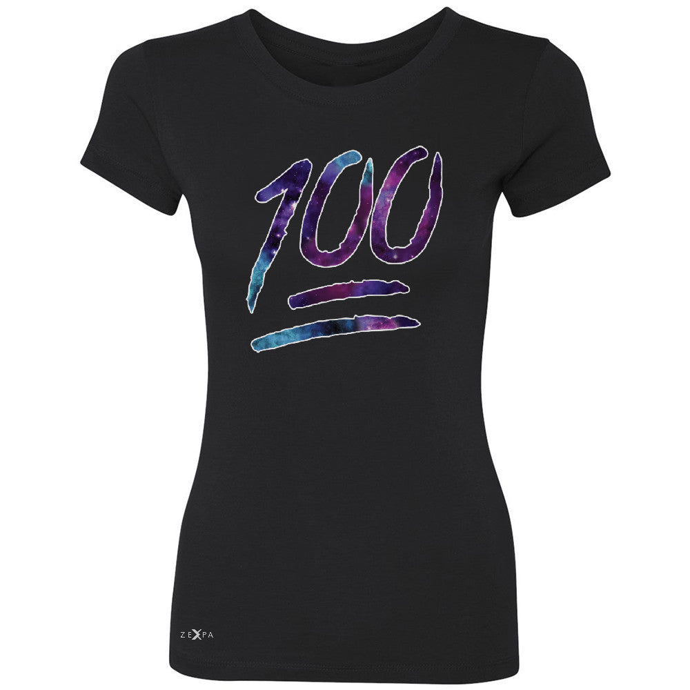 Galaxy Emoji 100 Grade Women's T-shirt Funny Humor Cool Whats Up Tee - Zexpa Apparel - 1
