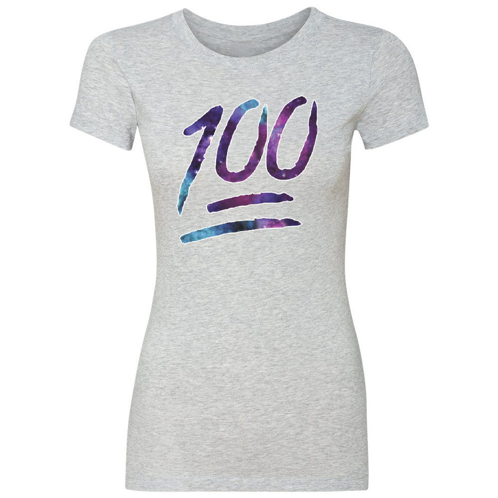 Galaxy Emoji 100 Grade Women's T-shirt Funny Humor Cool Whats Up Tee - Zexpa Apparel - 2