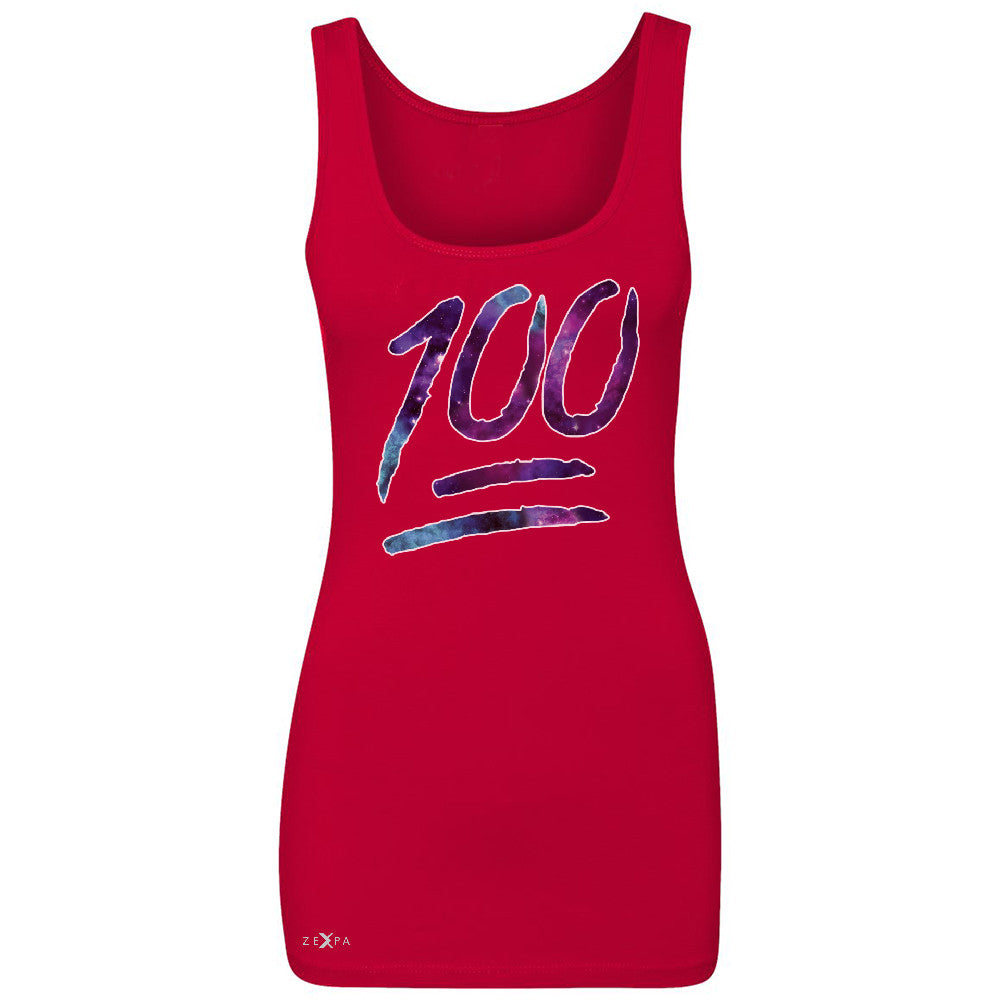 Galaxy Emoji 100 Grade Women's Tank Top Funny Humor Cool Whats Up Sleeveless - Zexpa Apparel - 3