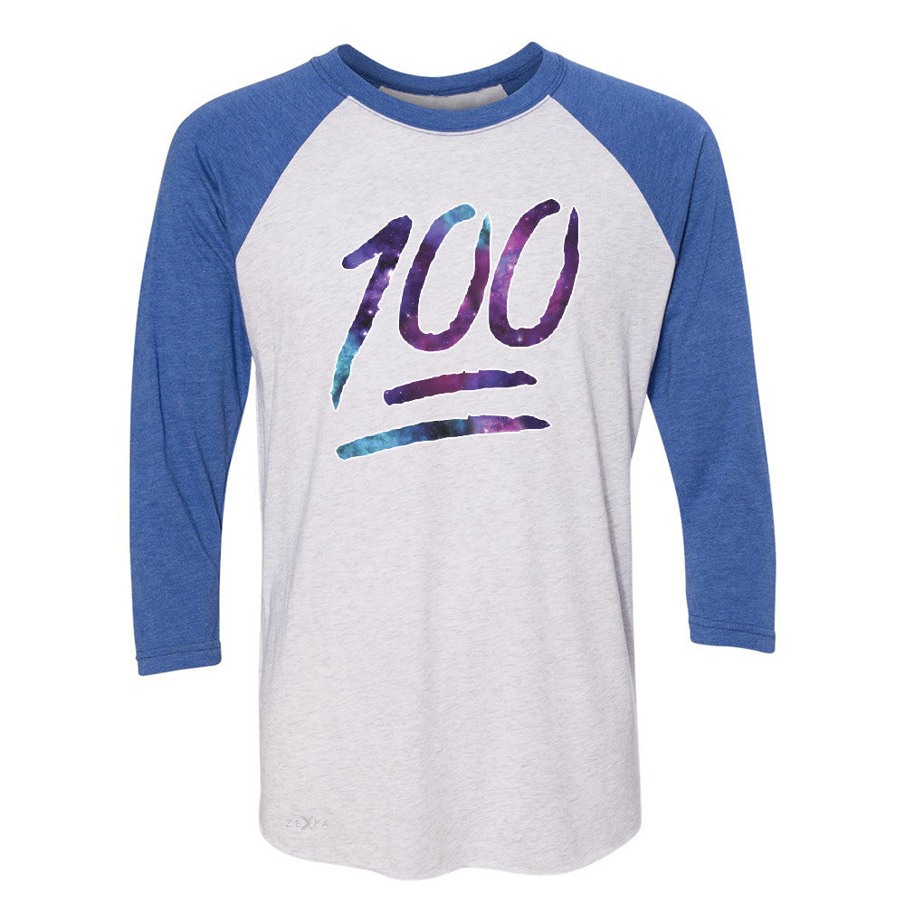 Galaxy Emoji 100 Grade 3/4 Sleevee Raglan Tee Funny Humor Cool Whats Up Tee - Zexpa Apparel - 3