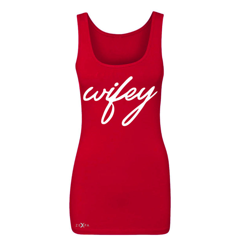 Wifey - Wife Women's Tank Top Couple Matching Valentines Sleeveless - Zexpa Apparel - 3