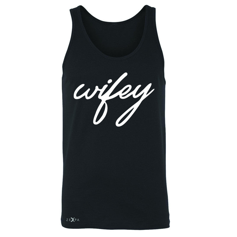Wifey - Wife Men's Jersey Tank Couple Matching Valentines Sleeveless - Zexpa Apparel - 1