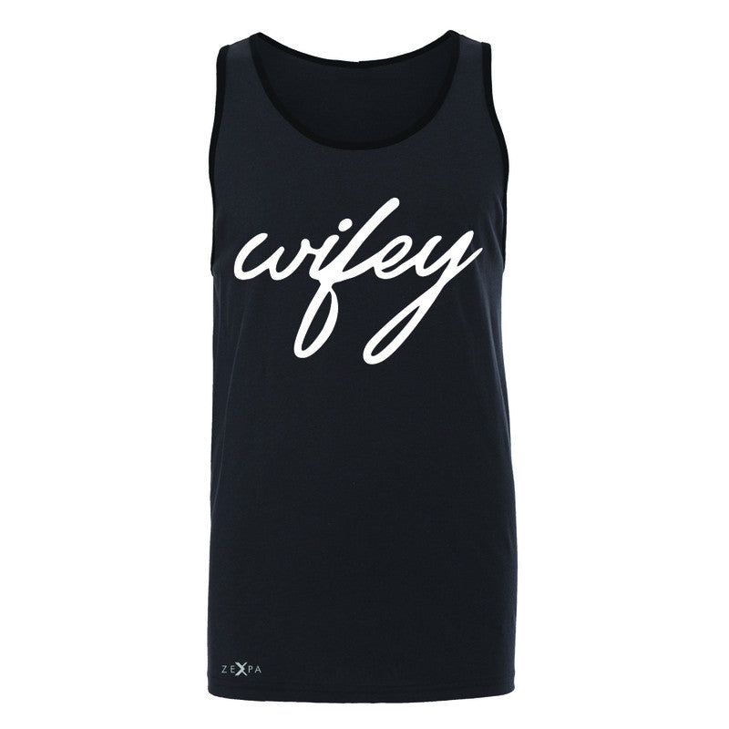 Wifey - Wife Men's Jersey Tank Couple Matching Valentines Sleeveless - Zexpa Apparel - 3
