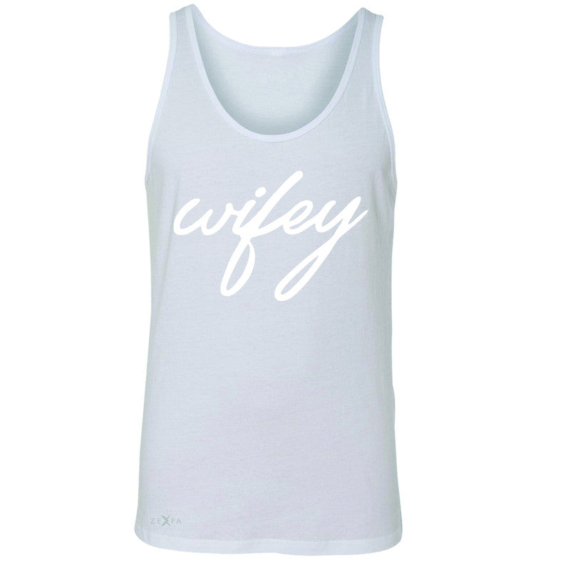 Wifey - Wife Men's Jersey Tank Couple Matching Valentines Sleeveless - Zexpa Apparel - 5