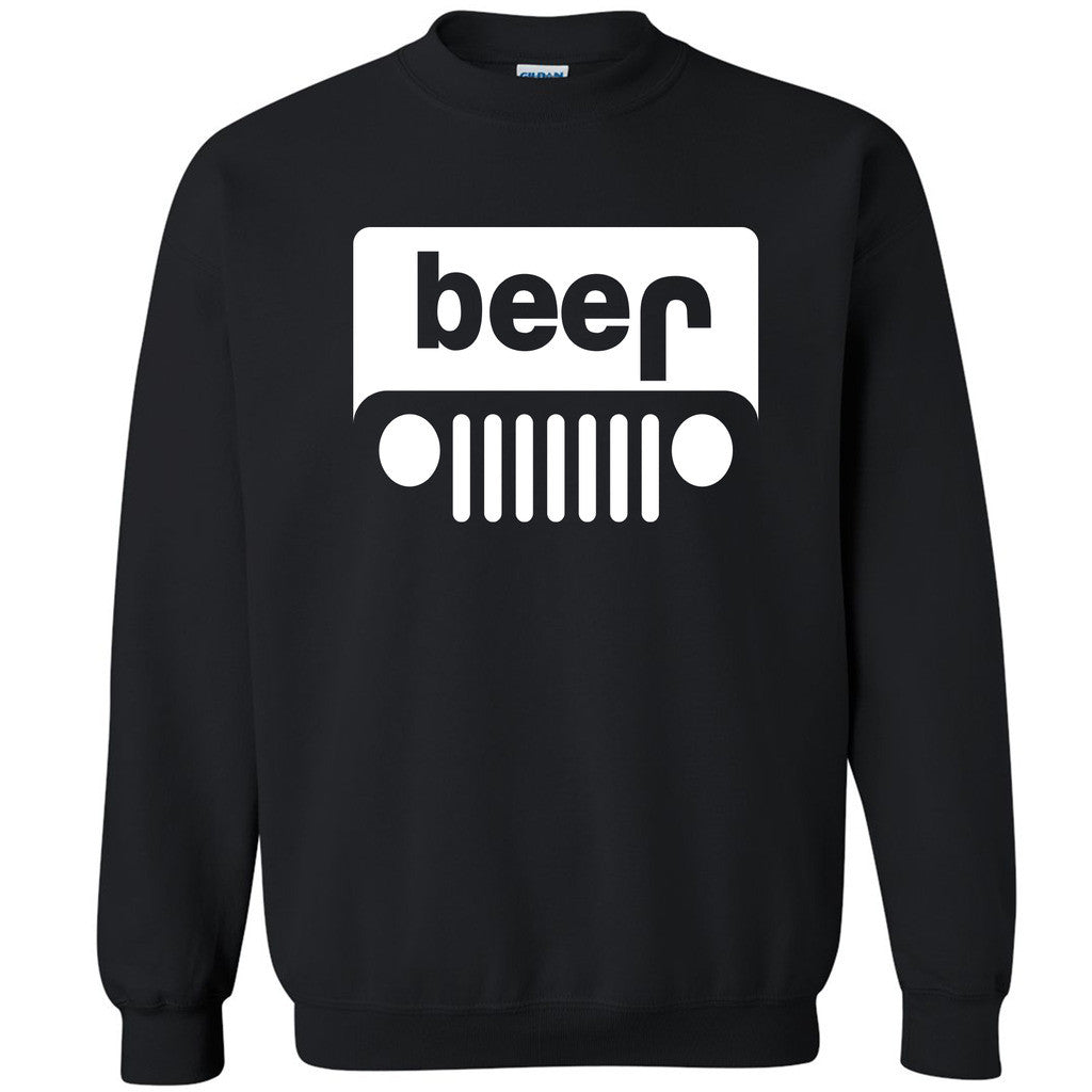 Beer Jeep Unisex Crewneck Funny Collage Party Dope Swag Design Sweatshirt - Zexpa Apparel Halloween Christmas Shirts