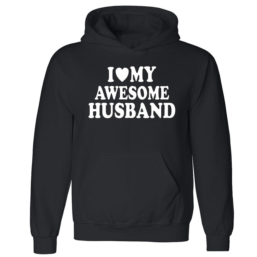 Zexpa Apparelâ„¢I Love My Awesome Husband Unisex Hoodie Couple Matching Gift Hooded Sweatshirt