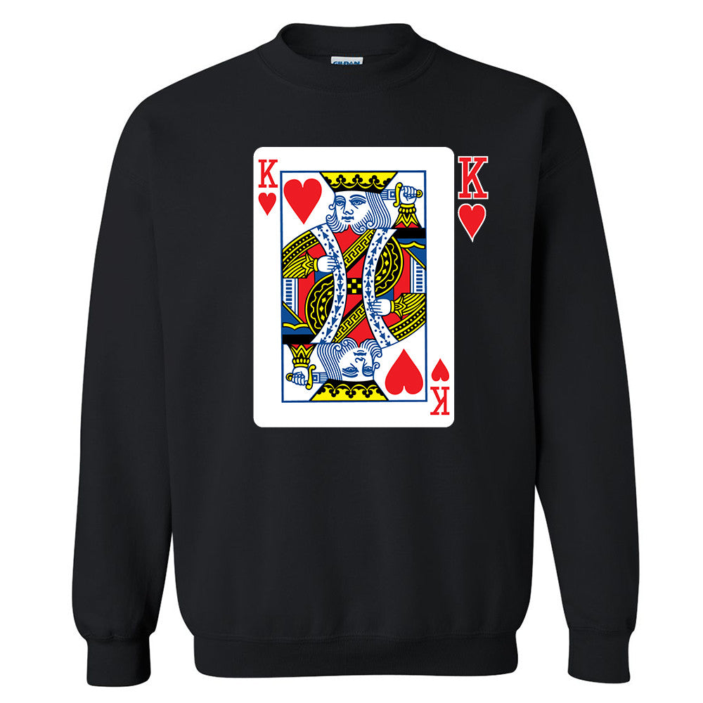 Hearts King Game Cards Unisex Crewneck Couple Matching Valentines Day Sweatshirt - Zexpa Apparel