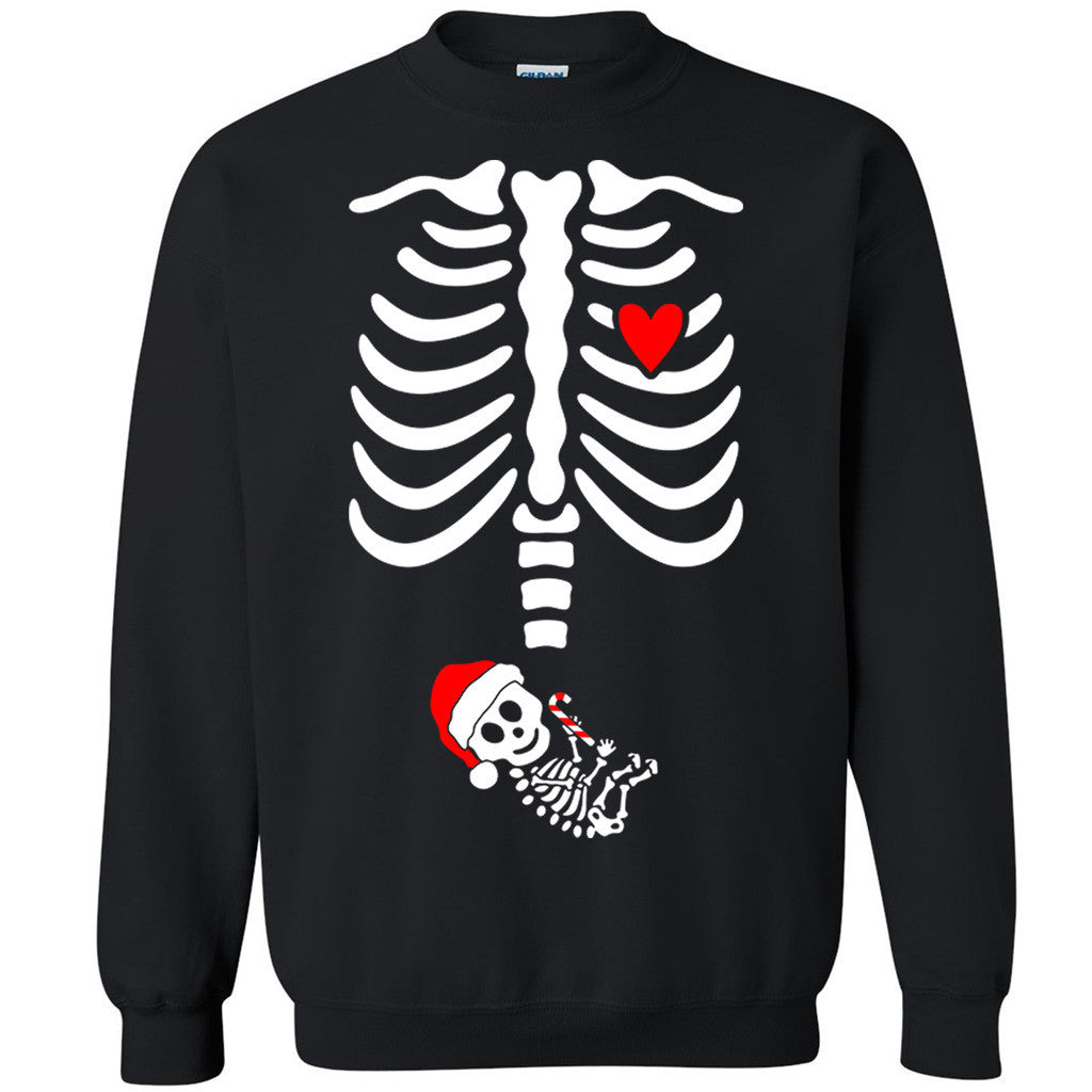 X-Ray Baby Santa Unisex Crewneck Funny Halloween Christmas Print Sweatshirt - Zexpa Apparel