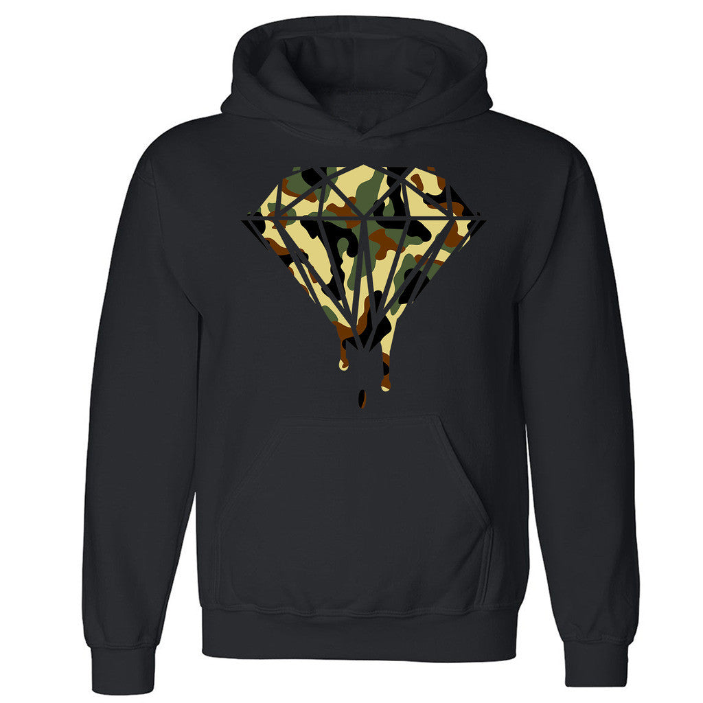 Zexpa Apparelâ„¢ Camouflage Diamond Dripping Melting Bleeding Unisex Hoodie Art Hooded Sweatshirt