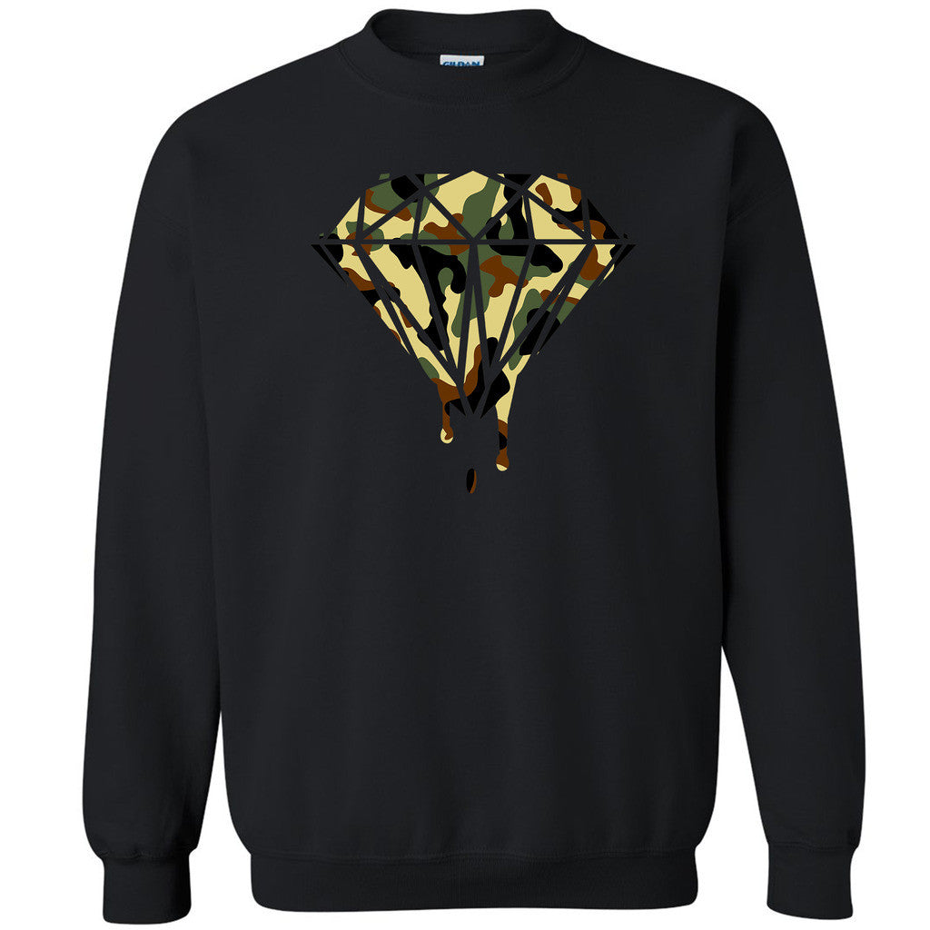 Camouflage Diamond Dripping Melting Bleeding Unisex Crewneck Art Sweatshirt - Zexpa Apparel