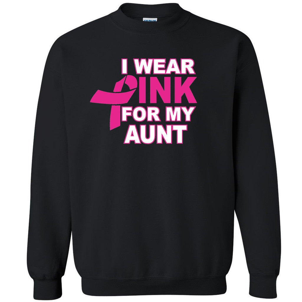 Wear Pink For My Aunt Unisex Crewneck Breast Cancer Awareness Sweatshirt - Zexpa Apparel