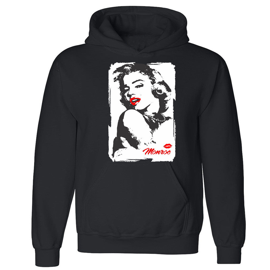Zexpa Apparelâ„¢ Marilyn Monroe Red Lips Unisex Hoodie Sexy Bombshell Starlet Hooded Sweatshirt