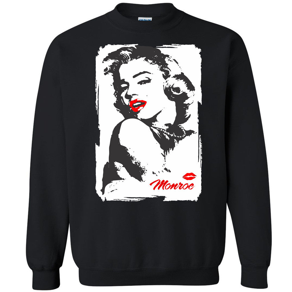 Marilyn Monroe Red Lips Unisex Crewneck Sexy Bombshell Starlet Sweatshirt - Zexpa Apparel
