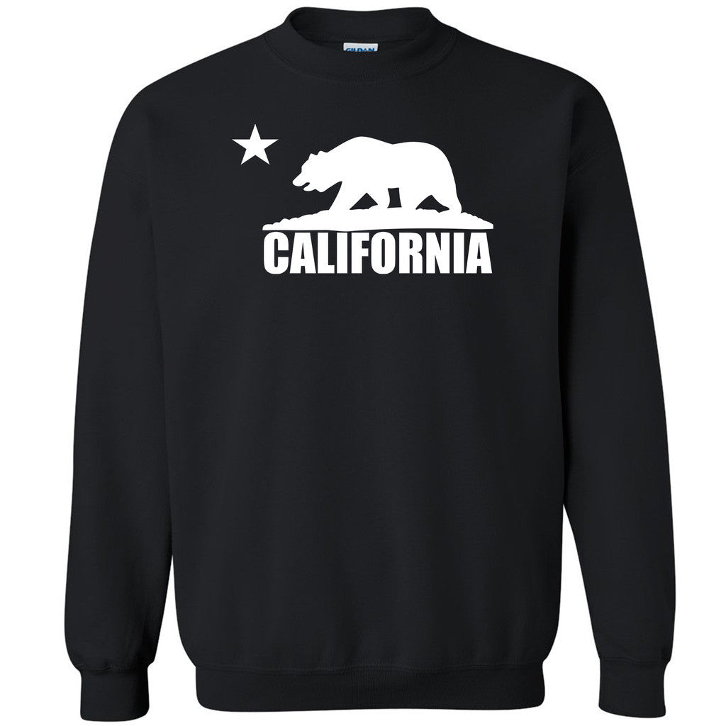White California Bear Flag Unisex Crewneck Golden State Cali Sweatshirt - Zexpa Apparel