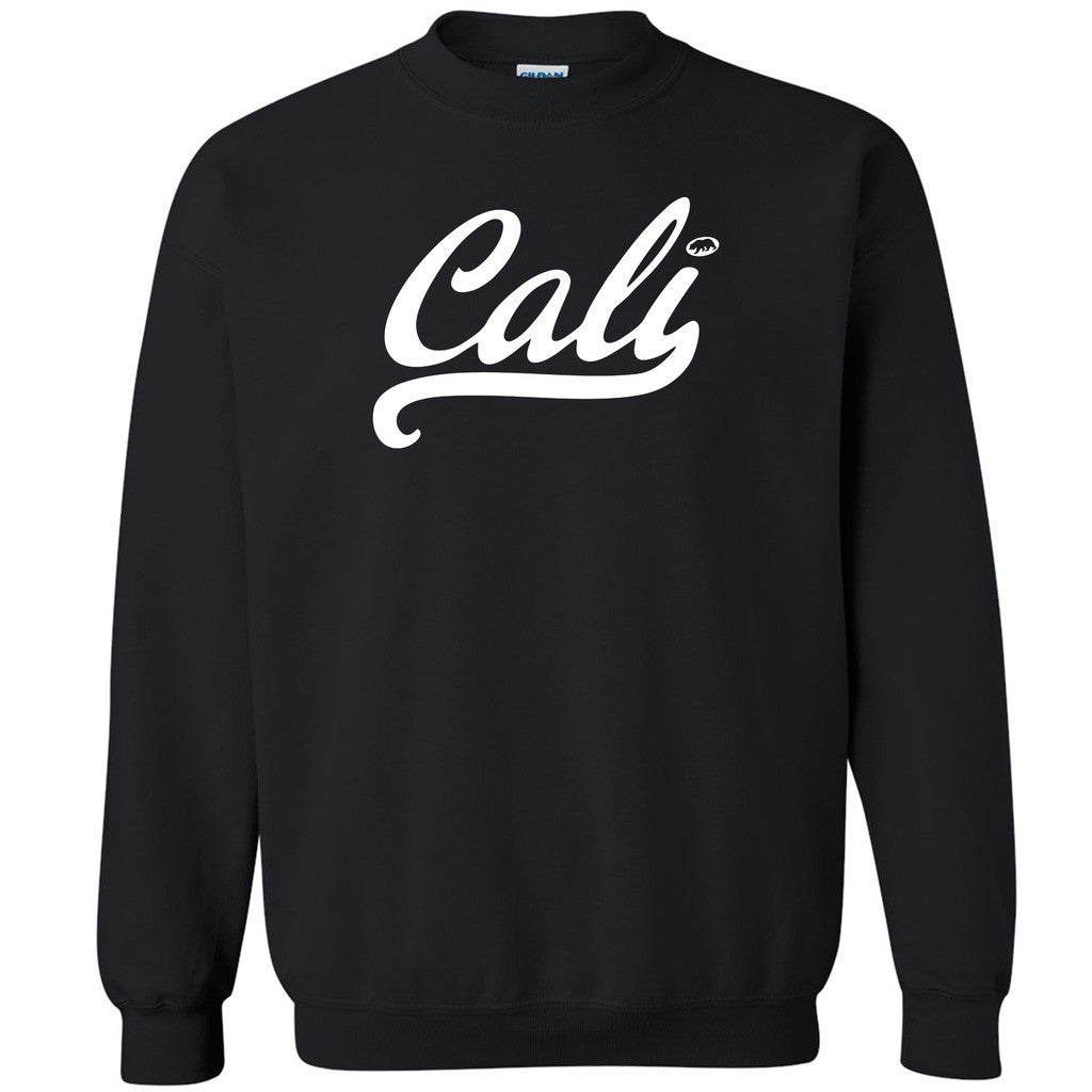 Cali White Lettering Swosh Unisex Crewneck Golden California Sweatshirt - Zexpa Apparel