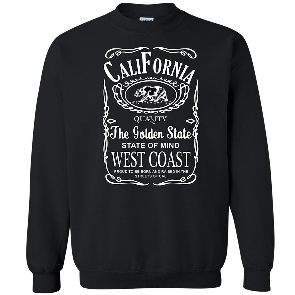 West Coast California Bear Unisex Crewneck Whiskey Font Cali Sweatshirt - Zexpa Apparel