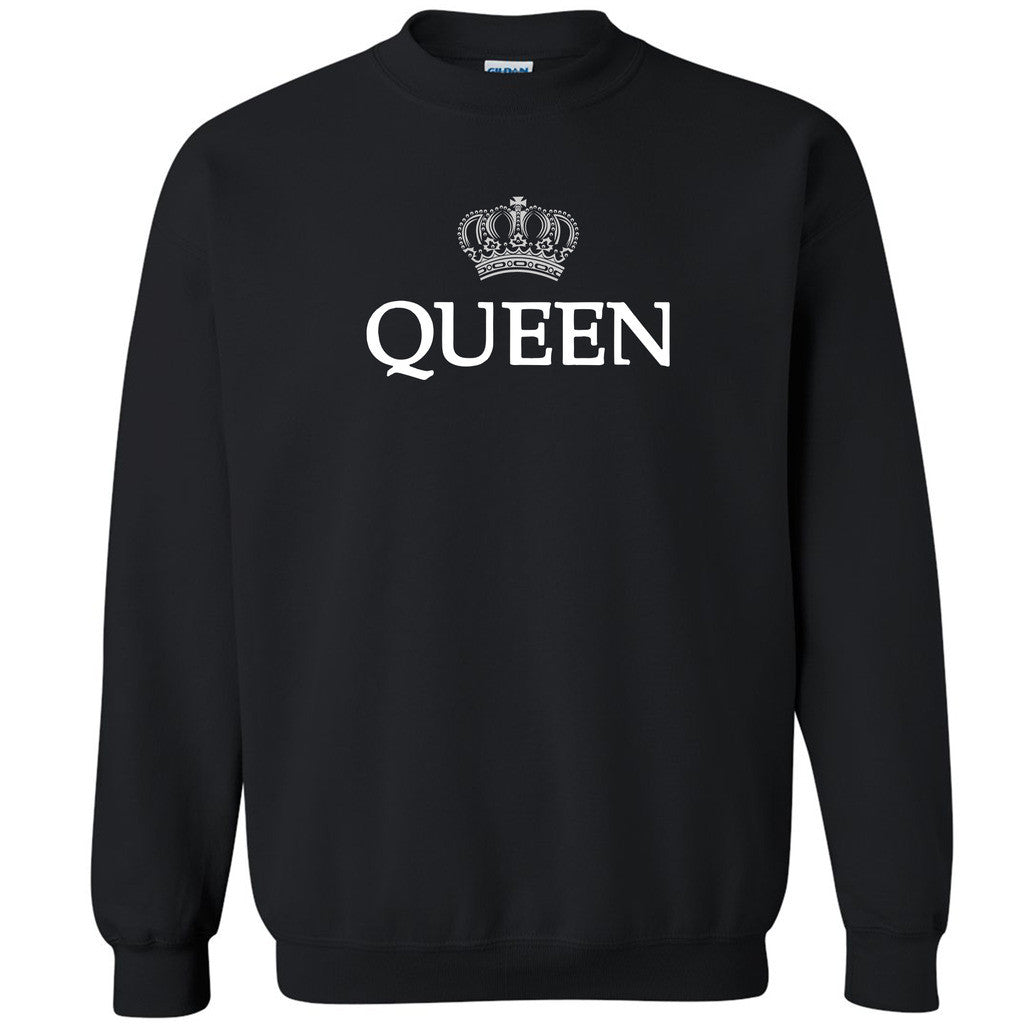Queen Silver Crown Unisex Crewneck Couple Matching Valentines Sweatshirt - Zexpa Apparel