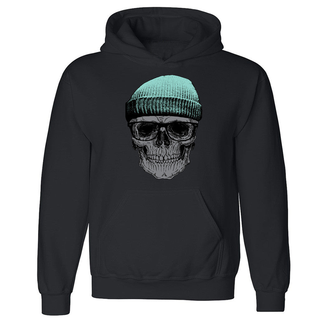 Zexpa Apparelâ„¢ Cool Blue Skull Cap Unisex Hoodie Hitman Fisherman Print Hooded Sweatshirt
