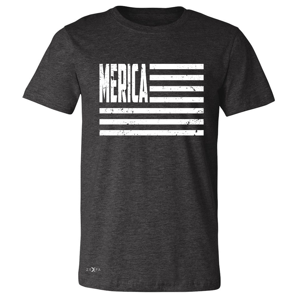 Zexpa Apparelâ„¢ Merica White Stripes Flag Men's T-shirt Patriotic Tee - Zexpa Apparel Halloween Christmas Shirts