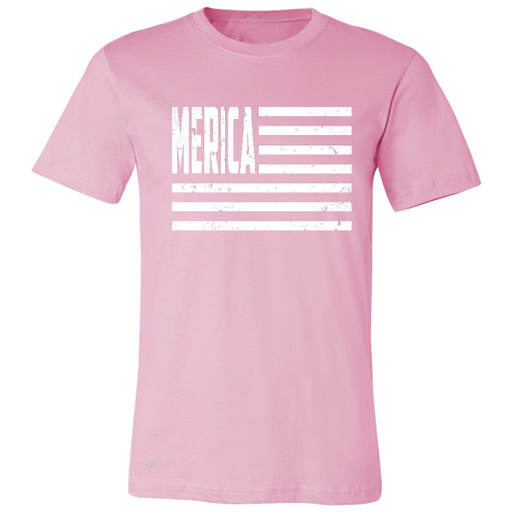 Zexpa Apparelâ„¢ Merica White Stripes Flag Men's T-shirt Patriotic Tee - Zexpa Apparel Halloween Christmas Shirts