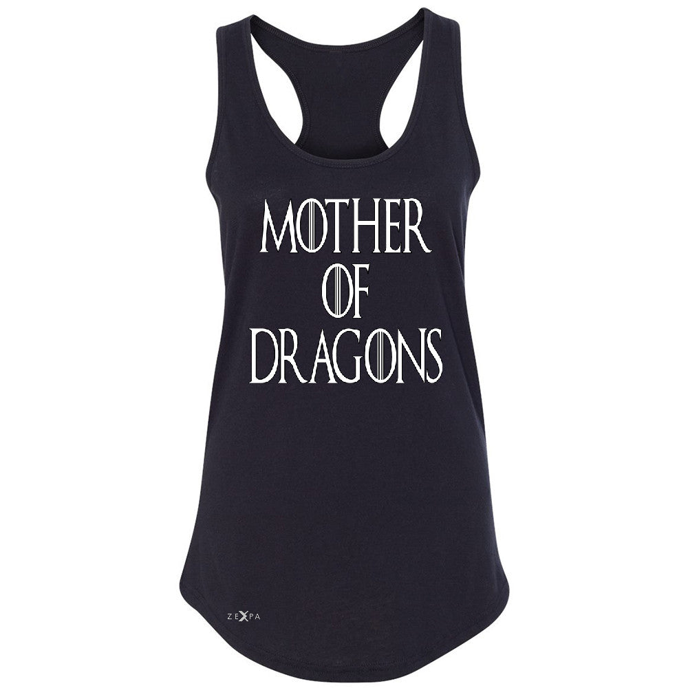 Zexpa Apparelâ„¢ Mother Of Dragons Women's Racerback Thronies GOT Khaleesi Sleeveless - Zexpa Apparel Halloween Christmas Shirts