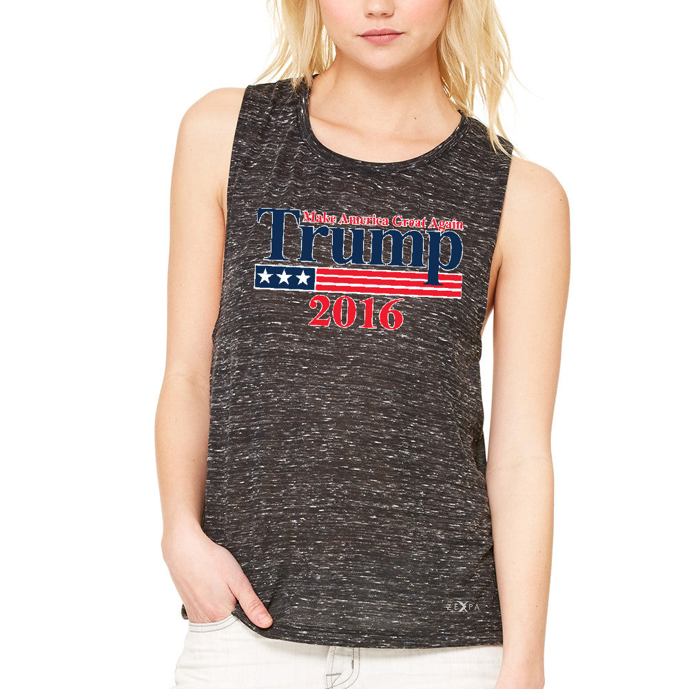 Trump 2016 America Great Again Women's Muscle Tee Elections 2016 Tanks - Zexpa Apparel - 3