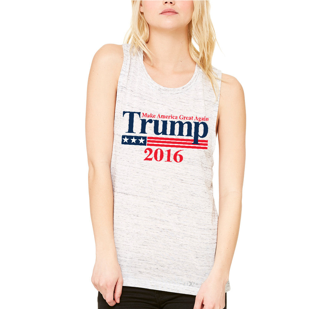 Trump 2016 America Great Again Women's Muscle Tee Elections 2016 Tanks - Zexpa Apparel - 5