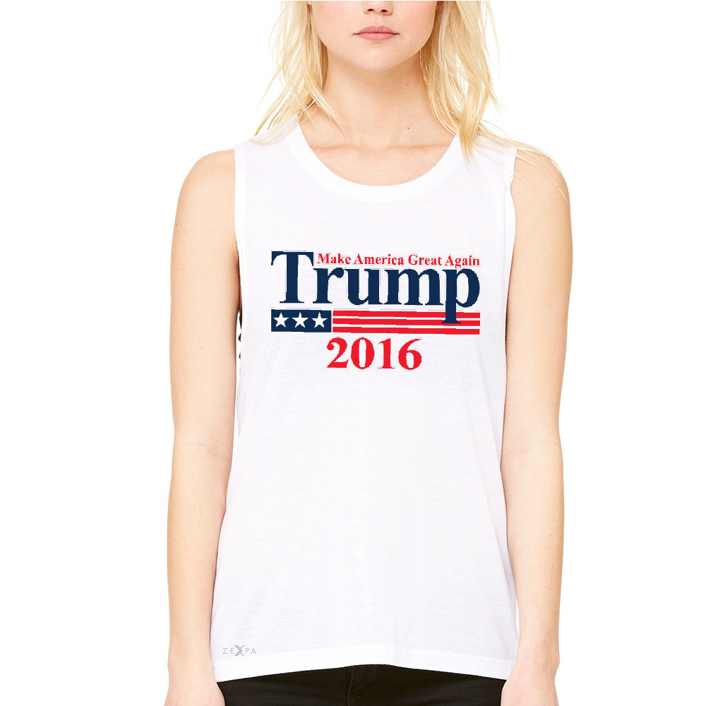 Trump 2016 America Great Again Women's Muscle Tee Elections 2016 Tanks - Zexpa Apparel - 6