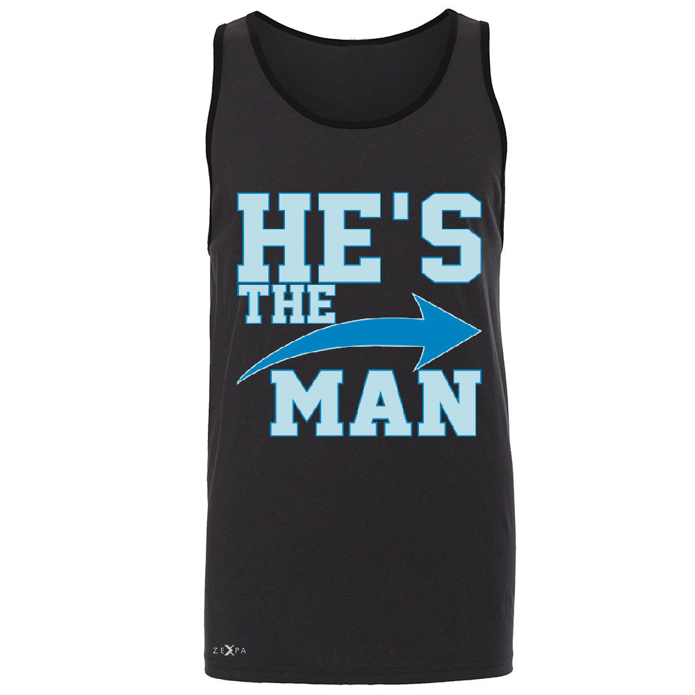 He is The MAN Men's Jersey Tank Couple Matching Valentines Day Feb Sleeveless - Zexpa Apparel - 3