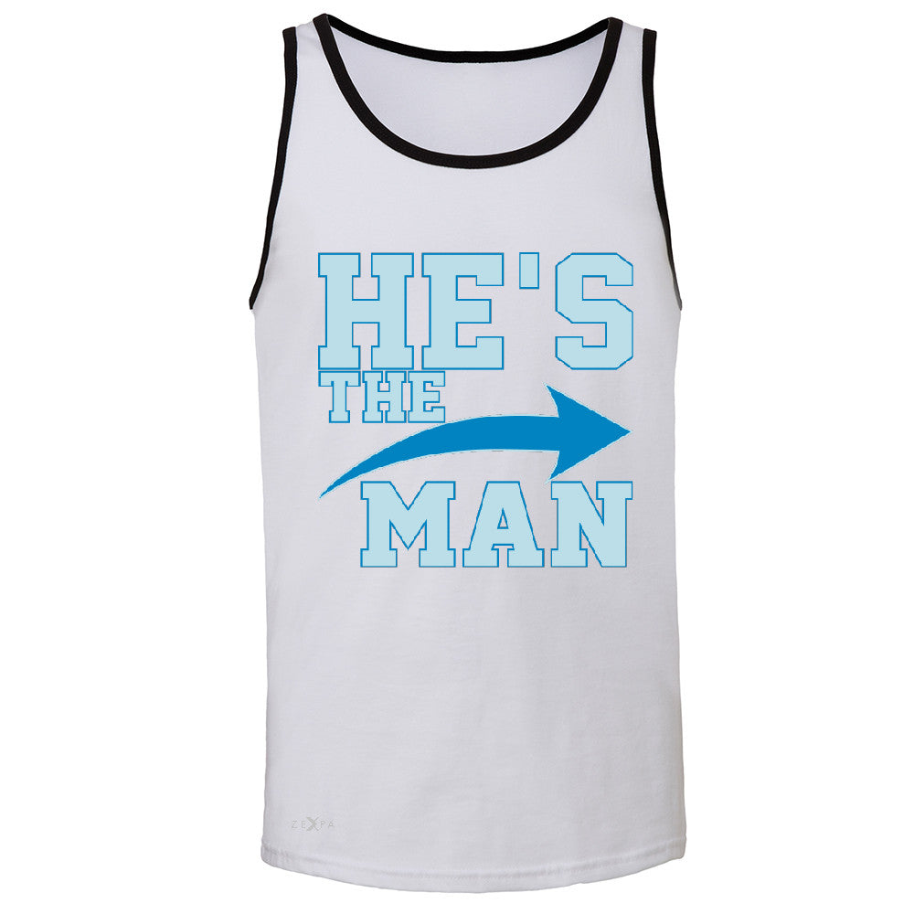 He is The MAN Men's Jersey Tank Couple Matching Valentines Day Feb Sleeveless - Zexpa Apparel - 5