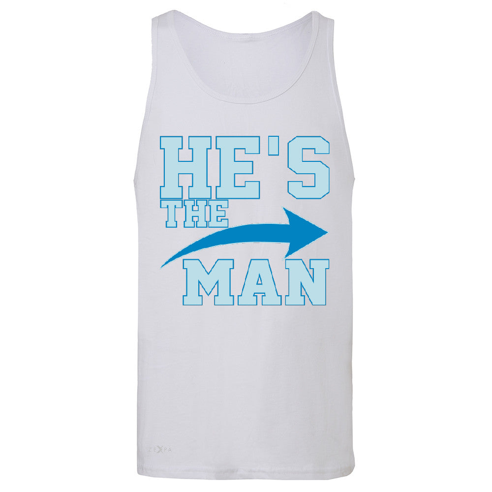 He is The MAN Men's Jersey Tank Couple Matching Valentines Day Feb Sleeveless - Zexpa Apparel - 6
