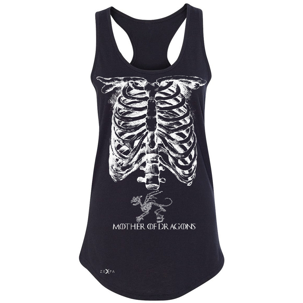Zexpa Apparelâ„¢ Mother Of Dragons X-Ray Rib Cage Women's Racerback Pregnant Halloween Costume Got Throny Sleeveless - Zexpa Apparel Halloween Christmas Shirts