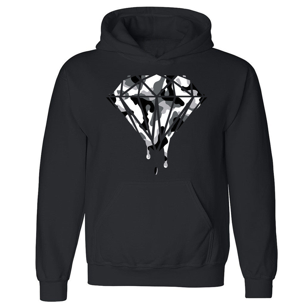 Black and White Camouflage Diamond Unisex Hoodie Dripping Dope Hooded Sweatshirt - Zexpa Apparel Halloween Christmas Shirts