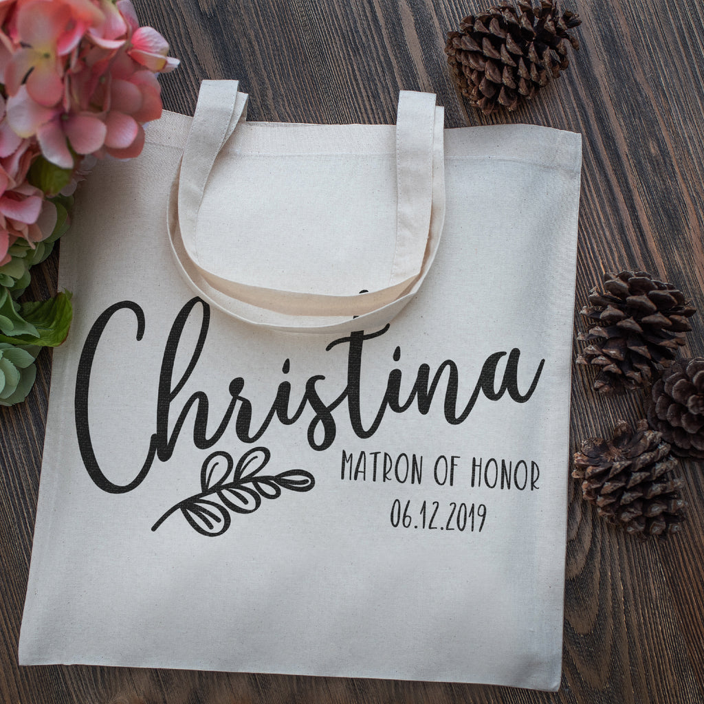 Personalized Tote Bag For Bridesmaids Wedding | Customized Bachelorette Party Bag | Baby Shower and Events Totes |Design #17