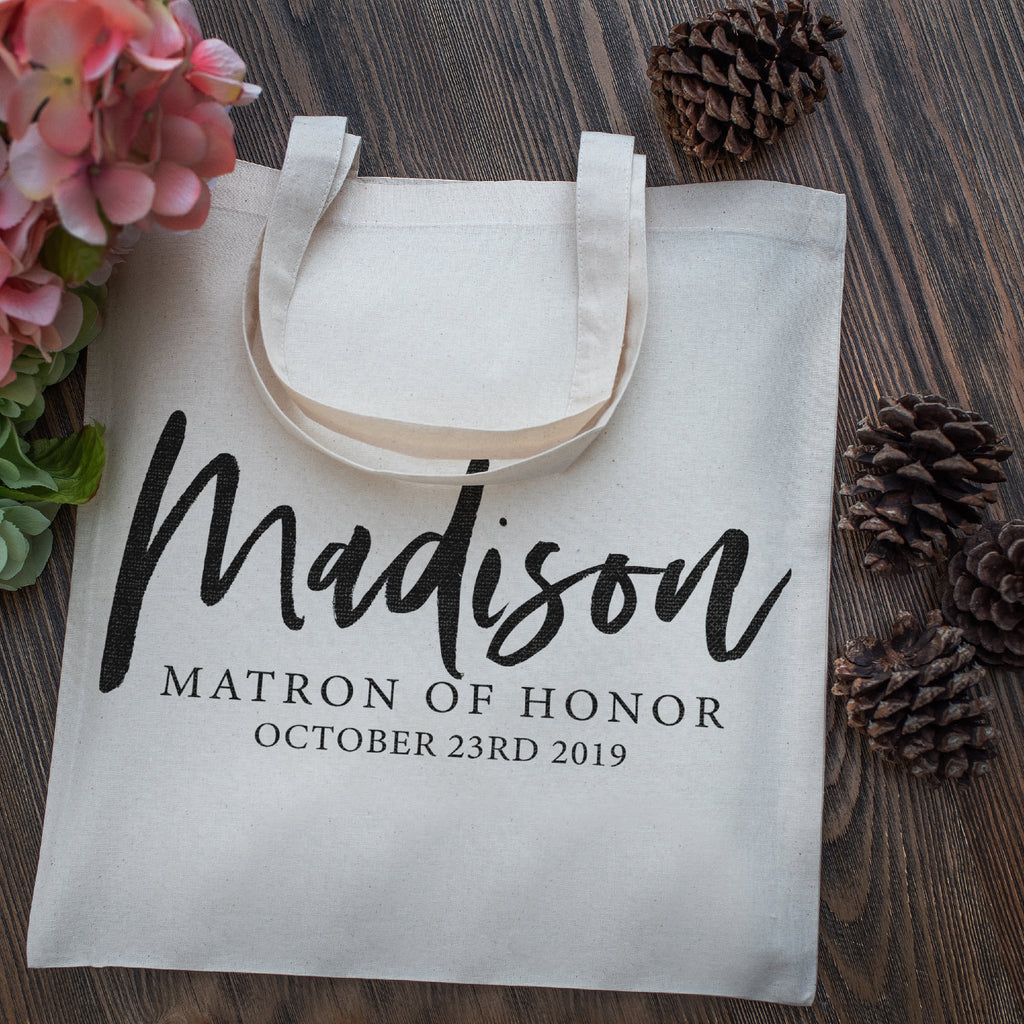 Personalized Tote Bag For Bridesmaids Wedding | Customized Bachelorette Party Bag | Baby Shower and Events Totes |Design #14