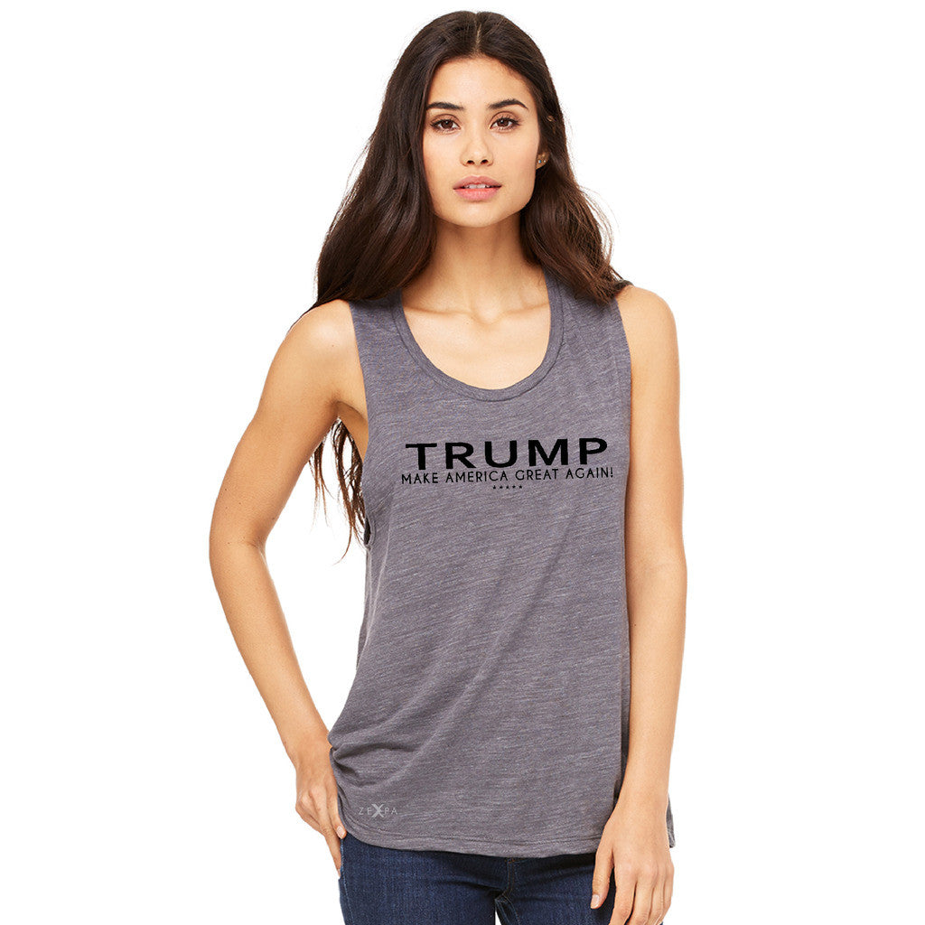 Donald Trump Make America Great Again Campaign Classic Black Design Women's Muscle Tee Elections Sleeveless - Zexpa Apparel Halloween Christmas Shirts